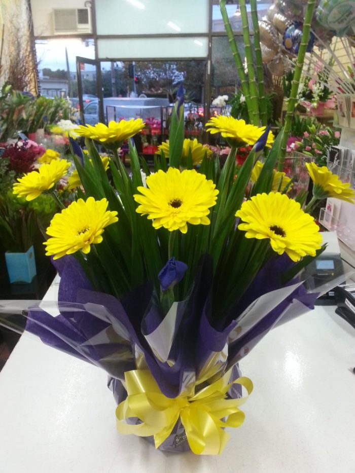Garden Bowl Arrangement Gerbera and Iris