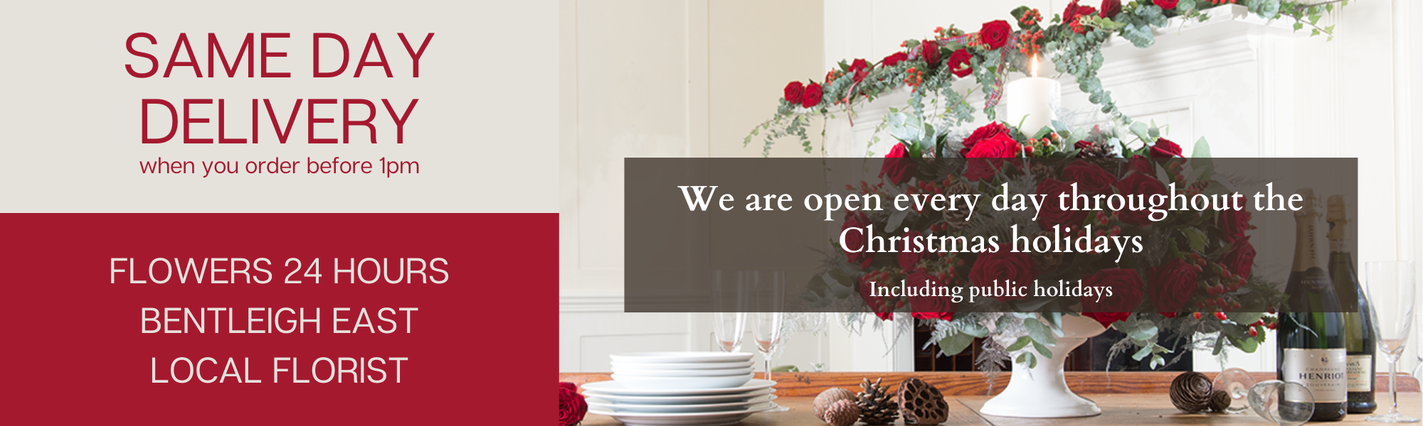 flowers christmas banner